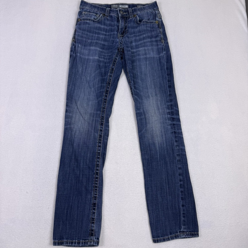 BKE Alec Straight Leg Jeans Men's 29R Dark Wash Distressed Denim Y2K Skater